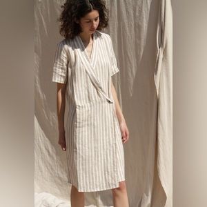 Rita Row M Linen Pinstripe Arashi dress